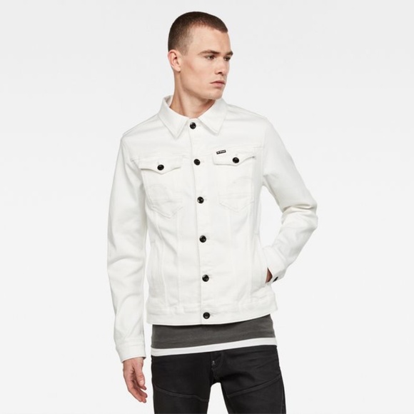 G-Star Raw Men's White Button Front Arc 3D Slim Long Sleeve Denim Jean Jacket  S - Picture 1 of 16
